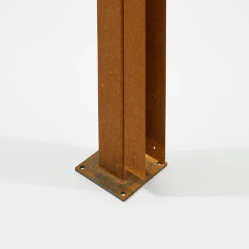 Begin/Eindpaal Bamboescherm mt bevestigingsvoet 182cm Corten-