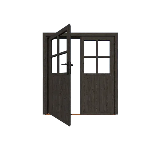 Excellent/Elegant Dubbele deur Zwart Glas (losse roedes)-Voorzien van rubberen strip