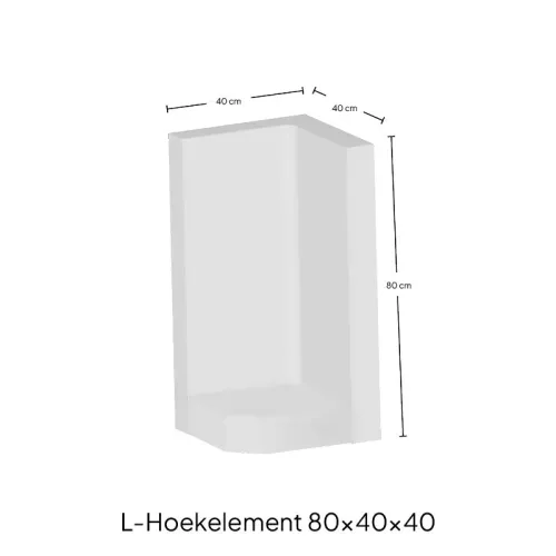 L-Hoekelement 80x40x40 Antraciet-