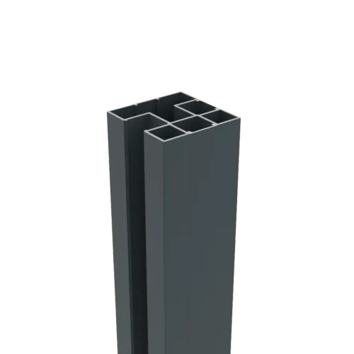 Boston Alu H paal 75x75mm 300cm RAL7016 incl. afwerkprofiel-