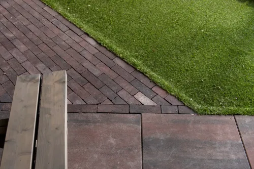 Strackstone+ Dikformaat 21x7x8 vlak wijnrood/antraciet genuanceerd PL3-