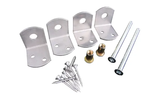 Uni-beslag set+schroeven RVS-