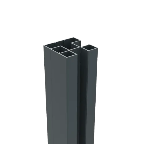 Boston Alu H paal 75x75mm 300cm RAL7016 incl. afwerkprofiel-