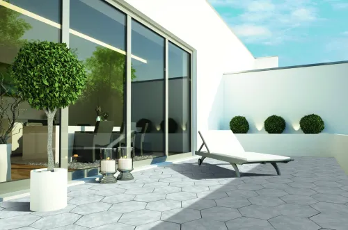 Staptegel Hexagon Quarzite Bianca o60x52x2cm-Veelzijdig toepasbaar