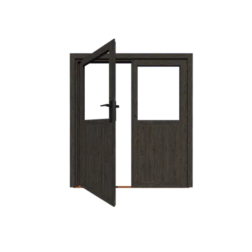 Excellent/Elegant Dubbele deur Zwart Glas (losse roedes)-Inclusief hang- en sluitwerk