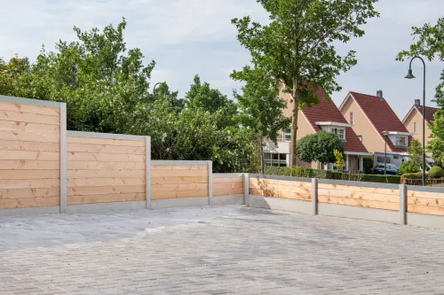 Beton-sleufpaal Zaan 10x10x275 wit/grijs Vlakke kop-