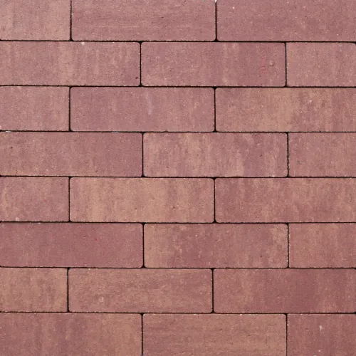 Strackstone Crown GRN+ Dikformaat 21x7x8 vlak wijnrood/oker genuanceerd KOMO PL2-Gekleurde onderlaag van beton met hoge kwaliteit deklaag