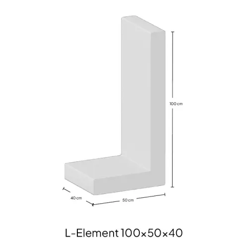 L-Element 100x50x40cm Grijs-Decoratief product met een robuuste uitstraling