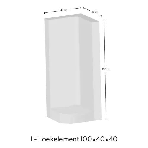 L-Hoekelement 100x40x40 Grijs-Snelle installatie