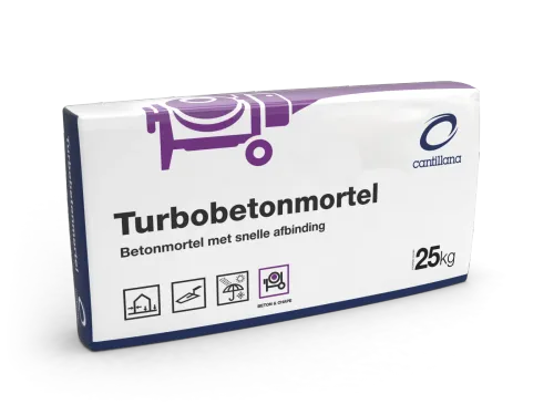 Cantillana Turbobetonmortel no mix NL PE zak 25kg-Een van de snelst drogende mortels