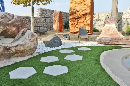 Staptegel Hexagon Quarzite Bianca o60x52x2cm-