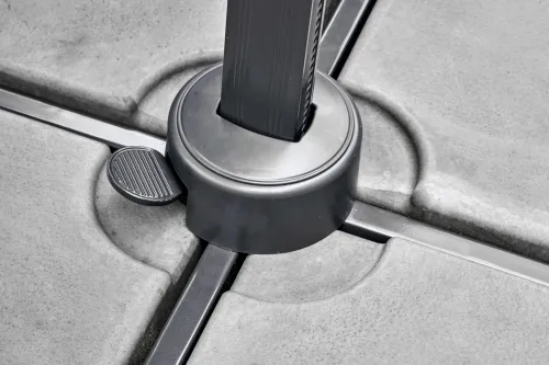 Parasolvoettegel Antraciet 25kg-Met 4 parasolvoettegels een grote parasol op zijn plaats houden