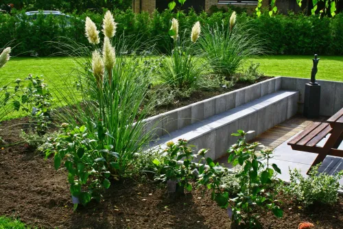 L-Element 100x50x40cm Grijs-Geschikt voor een trap of verhoogd bloemborder